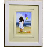 Michelle Carlin - Girl With Balloons Oil - 7x5