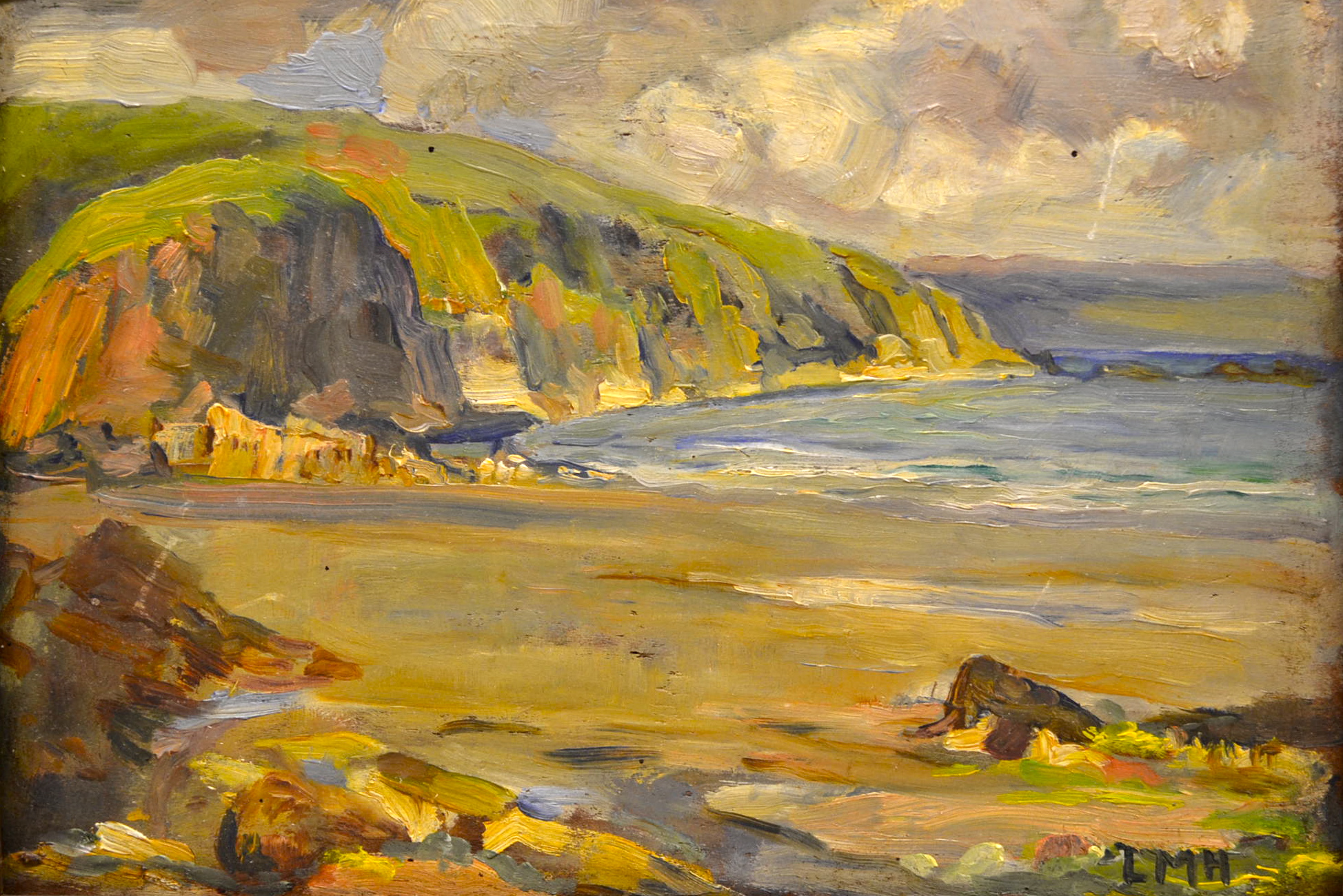 Letitia Marion Hamilton RHA - Seaside Scene Oil - 10x7 - Image 2 of 2