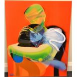 Adam Neate - The Hug - Screen Print Bonded Perspex To Aluminium with 2 Colours
