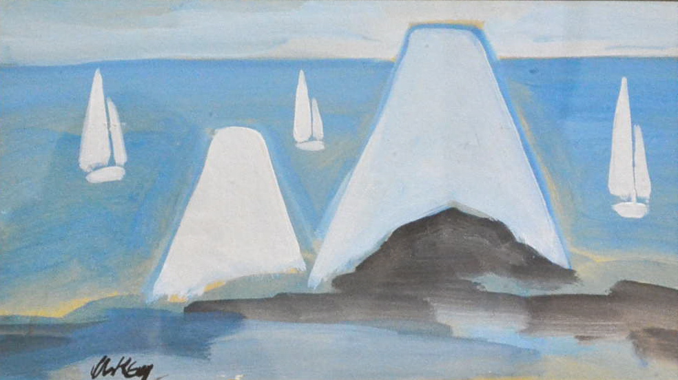Markey Robinson - Sailboats Oil - 14x8 - Image 2 of 2