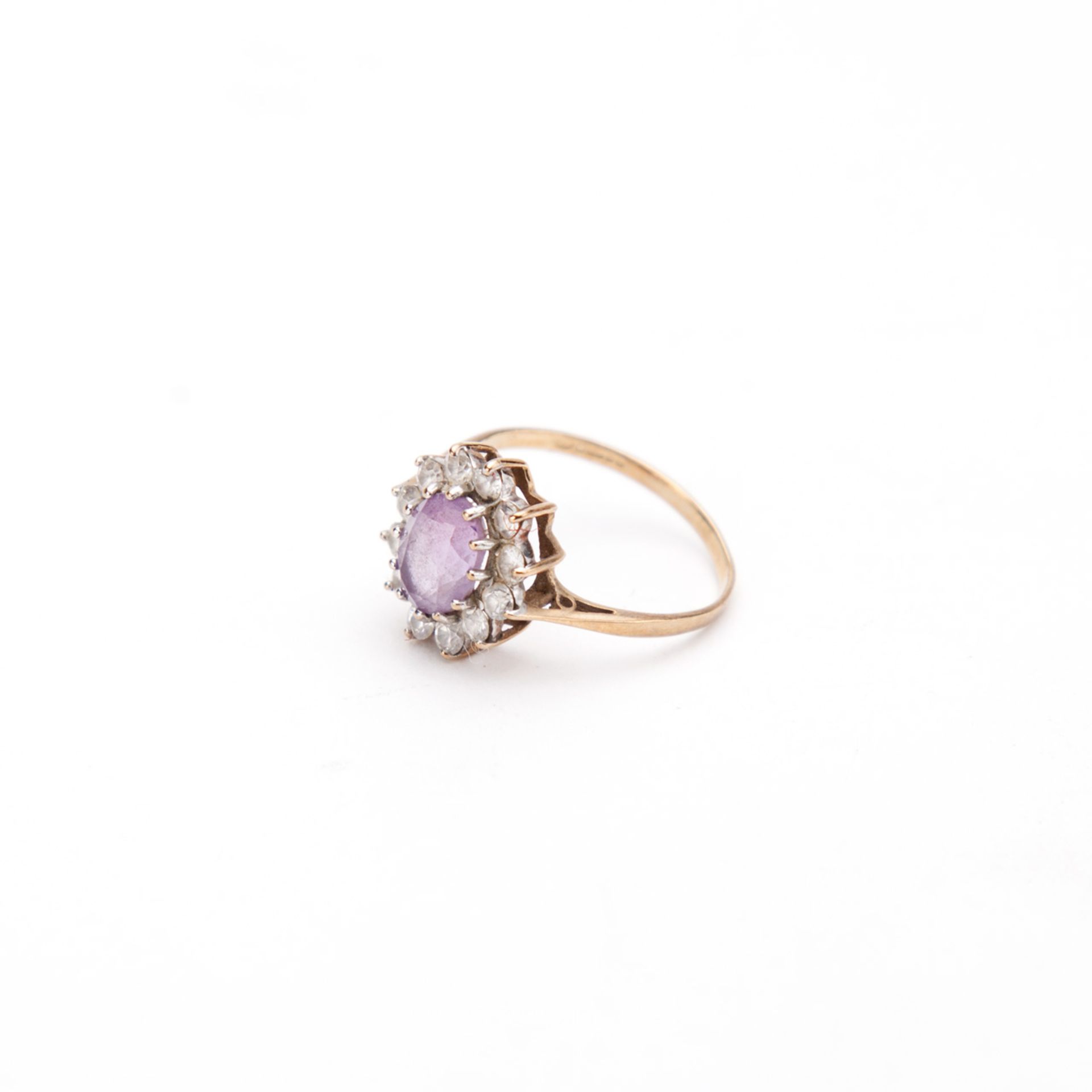 Gold 9ct Ring - Amethyst & CZ - Image 2 of 2