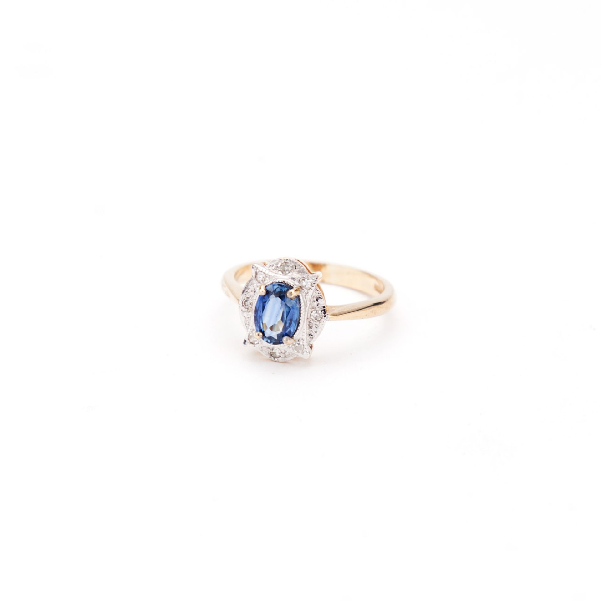 Yellow Gold 9ct Sapphire & Diamond Ring - Image 2 of 2