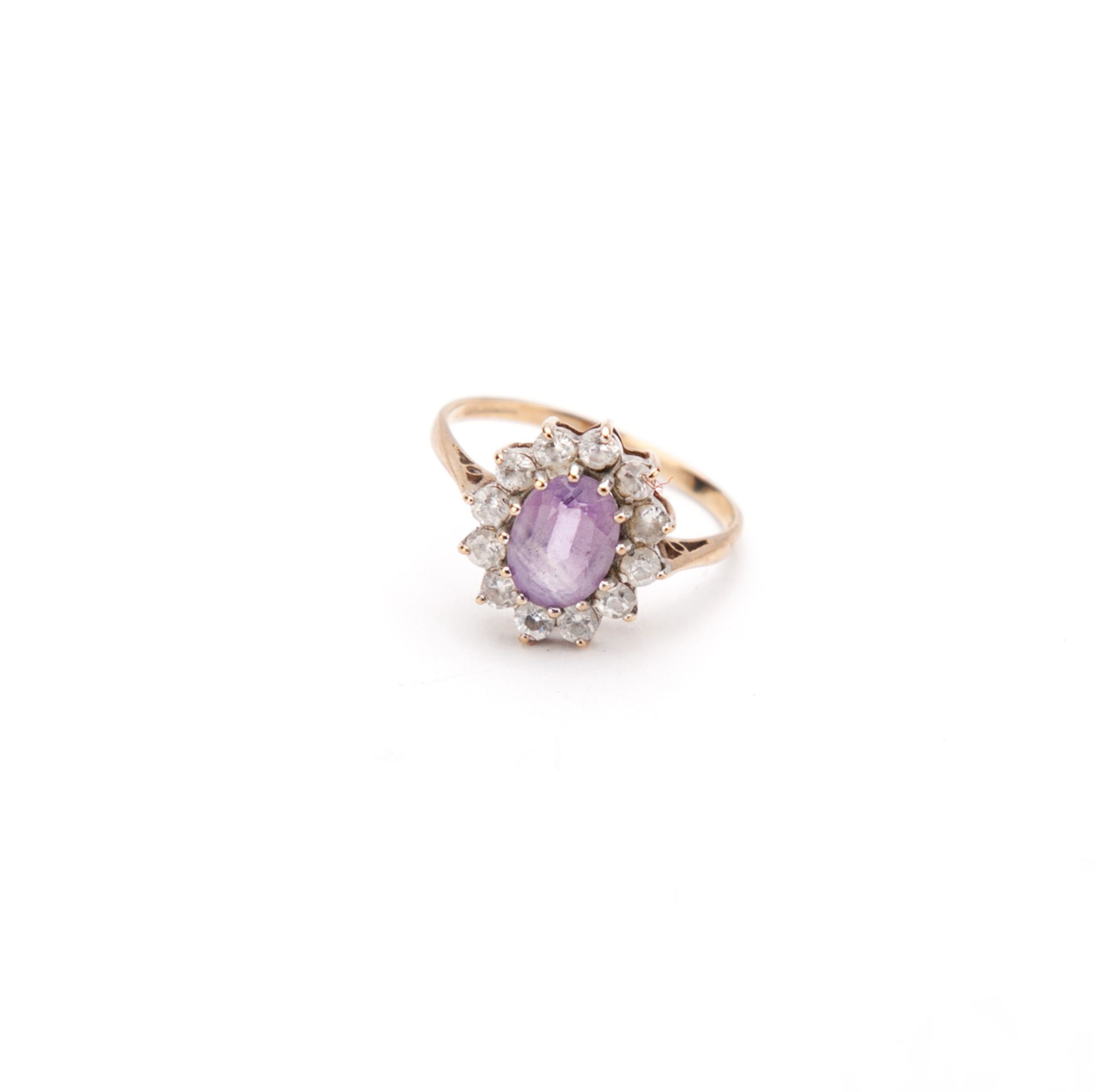 Gold 9ct Ring - Amethyst & CZ