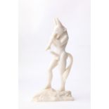 A Signed Alabaster Figurine