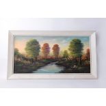 Framed Original Oil Painting – Forest Scene