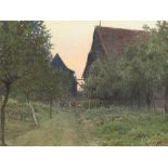 Adolf Noether (1855-1943), Watercolor, Farmhouses, 1907  Watercolor and gouache over charcoal on