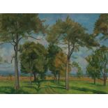 Robert Amrein, Oil Painting “Grove“, Switzerland, around 1930  Oil on wood Switzerland, around