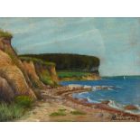 Chalk drawing "Coastline" by R. Hansen, Germany 1919  Chalk on paper Germany, 1919 Signed and