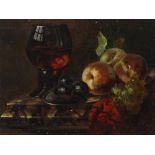 Painting “Still Life with Fruits”, Makray, 20th Century  Oil on wood Germany, 20th Century Makray,