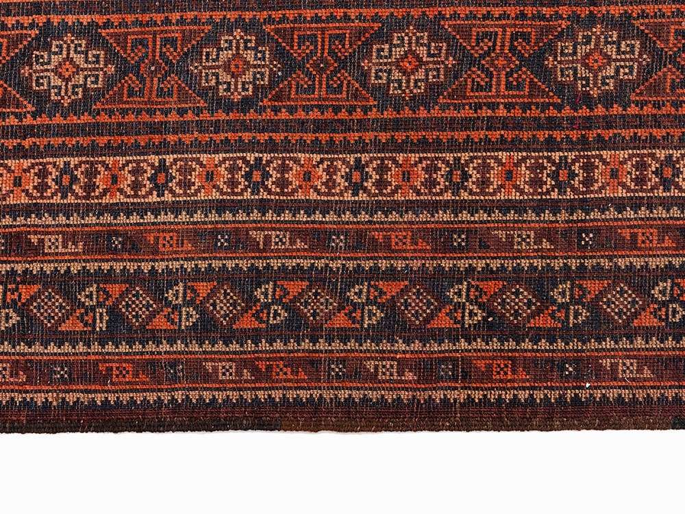 Baluch with Stylized Mosques, Afghanistan, circa 1960  Wool on wool Afghanistan, circa 1960 Knot - Image 10 of 12