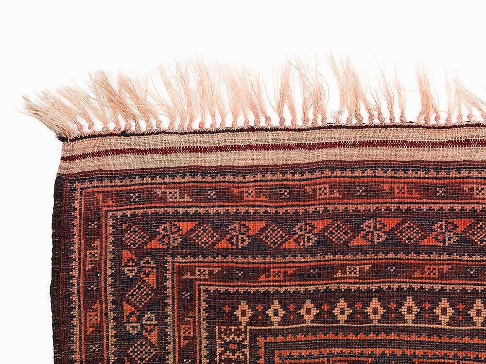 Baluch with Stylized Mosques, Afghanistan, circa 1960  Wool on wool Afghanistan, circa 1960 Knot - Image 11 of 12