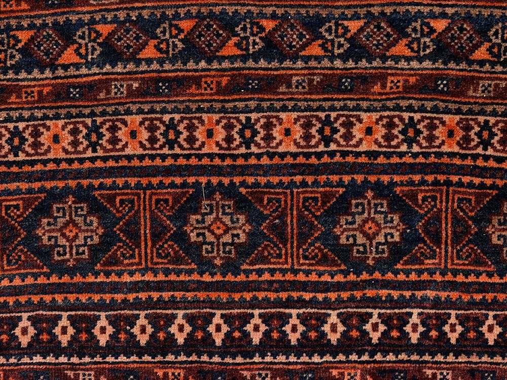 Baluch with Stylized Mosques, Afghanistan, circa 1960  Wool on wool Afghanistan, circa 1960 Knot - Image 6 of 12