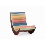 Verner Panton, ‘Relaxer 2 Chair’, Rosenthal, Germany, 1974  Wood, channeled multicolored cushions