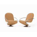 Verner Panton, ‘1-2-3 Lounge Chair’, Fritz Hansen, 1970s  Tubular steel, fabric upholstery in