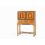 Art Déco Drinking Cabinet with Inlays, Sweden, circa 1930  Wood, veneered with various noble