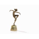 Josef Lorenzl, Female Dancer, Bronze, Vienna, c. 1920  Bronze, brown patina, onyx Austria, Vienna,