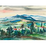 Franz Heckendorf, Village Landscape, Watercolor, 1924/34  Watercolor on firm paper Germany, 1924/