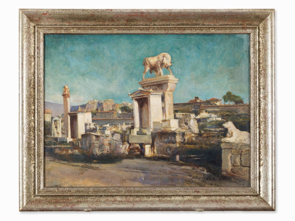 Alexander Barkoff (1870-1942), Kerameikos of Athens, Oil, 1930s  Oil on canvas, laid down on - Image 2 of 8