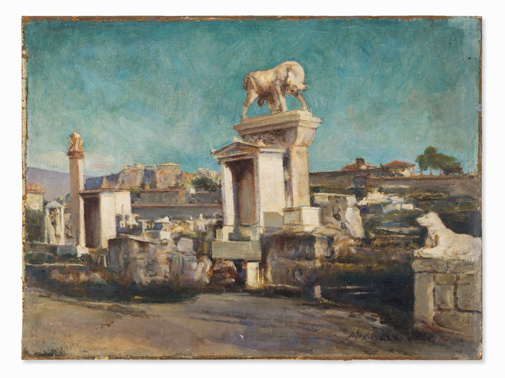 Alexander Barkoff (1870-1942), Kerameikos of Athens, Oil, 1930s  Oil on canvas, laid down on - Image 3 of 8