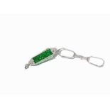 Tiffany Lorgnette and Pendant with Jade and Diamonds, Platinum  Platinum USA, around 1920