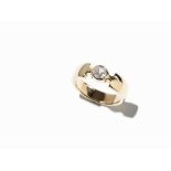 Diamond Ring of Gold 750 in a Sober Design, approx. 0.36 Ct   750 gold  Europe, presumably around