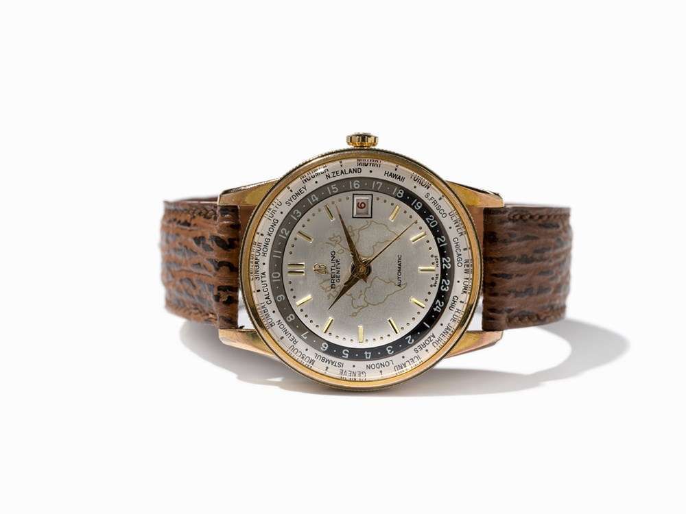Breitling Unitime World Time, Ref. 1 260, c.1955  Breitling Unitime World Time wristwatch, ref. 1