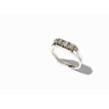 Brilliant Ring of c. 0.50 Carat, 14 K White Gold, mid 20th C.  14 karat white gold Europe, mid