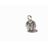 Sphere Pendant with 24 Brilliant-Cut Diamonds, 18K White Gold  18 carat white gold (tested)