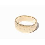 18K Matted Gold Bangle with Stars   18 karat gold Europe, 20th century Hallmarked with the purity of