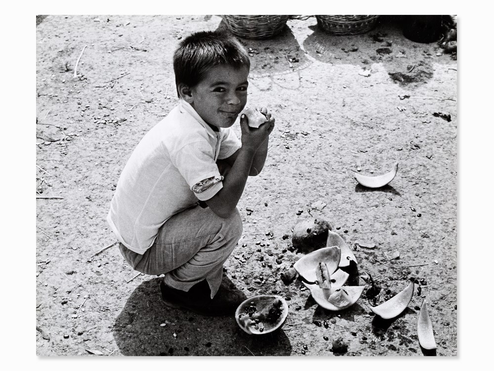 Toni Schneiders, Melonen Esser, Vintage Print, c. 1960s  Vintage gelatin silver print on Leonar