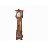 Longcase Clock with Calendar, Oak, Rococo, 18th C.  Solid oak Bergisches Land, Germany, 2nd half