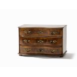 Small Serpentine Commode, Late 18th C.  Walnut veneered, oak Presumably Germany, late 18th century