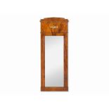 Biedermeier Wall Mirror, Mahogany, Germany, c. 1820  Mahogany veneer, brass, mirror glass Germany,