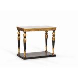 Empire Console with Marble Top, Sweden, c. 1800  Softwood, chalk primed, ebonized and gold