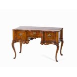 Bureau Plat with Parquetry, Walnut, 2nd Half 18th C.  Walnut, walnut burl, plum, maple and satinwood