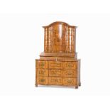 Baroque Tabernacle Secretary, Walnut, 1760  Walnut veneered, polished, with contrasting maple