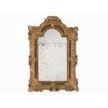 Louis XV Wall Mirror With Floral Framing, France, around 1730   Wood, gilded; original mirror glass