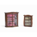 2 Display Cabinets, Mahogany, Germany, Late 18th C.  Solid mahogany and veneered mahogany