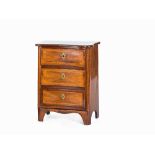 Small Chest of Drawers, Walnut, Baroque, 18th C.  Walnut, satinwood and plum wood veneered on