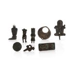 Eight Little Bronze Charms and Figures, Khorasan, 10th-12th C.  Bronze Khorasan, 10th to 12th