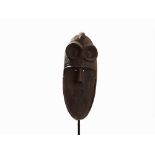 Toma (Loma) Wood Animal Mask, Guinea, Mid-20th Century  Wood, brown patinated Guinea, Africa, mid-