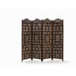 Room-Divider, Tropical Wood, Syria, Presumably Late 19th C.  Tropical wood, inlay of white painted