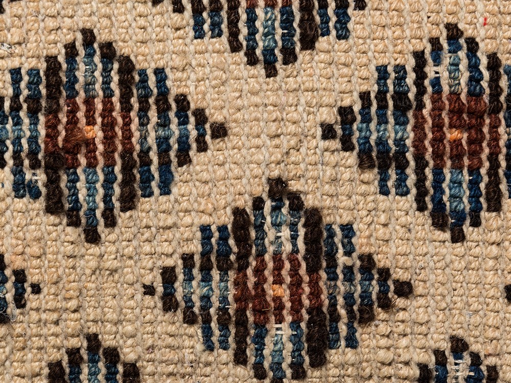 Saddle Carpet of Wool with Stylized Bats, Mongolia, 20th C.  Wool, leather  Mongolia, 20th century - Image 9 of 10