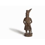 Benin Bronze Figure of a Portuguese Trader, circa 1900  Bronze, dark brown patina  Benin /