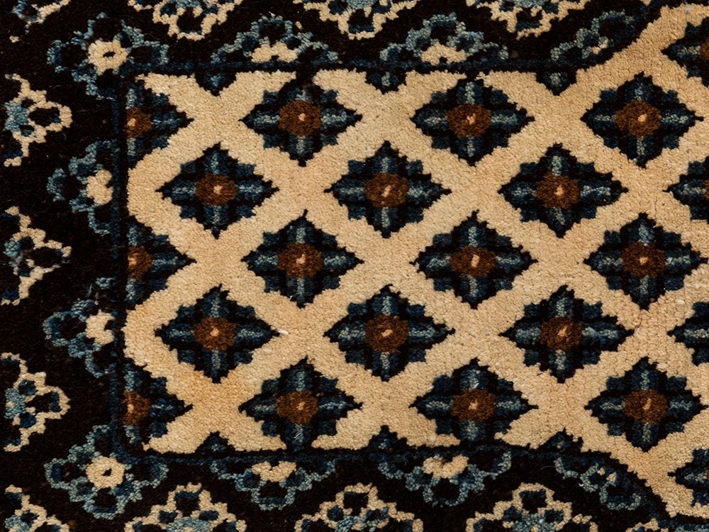 Saddle Carpet of Wool with Stylized Bats, Mongolia, 20th C.  Wool, leather  Mongolia, 20th century - Image 3 of 10