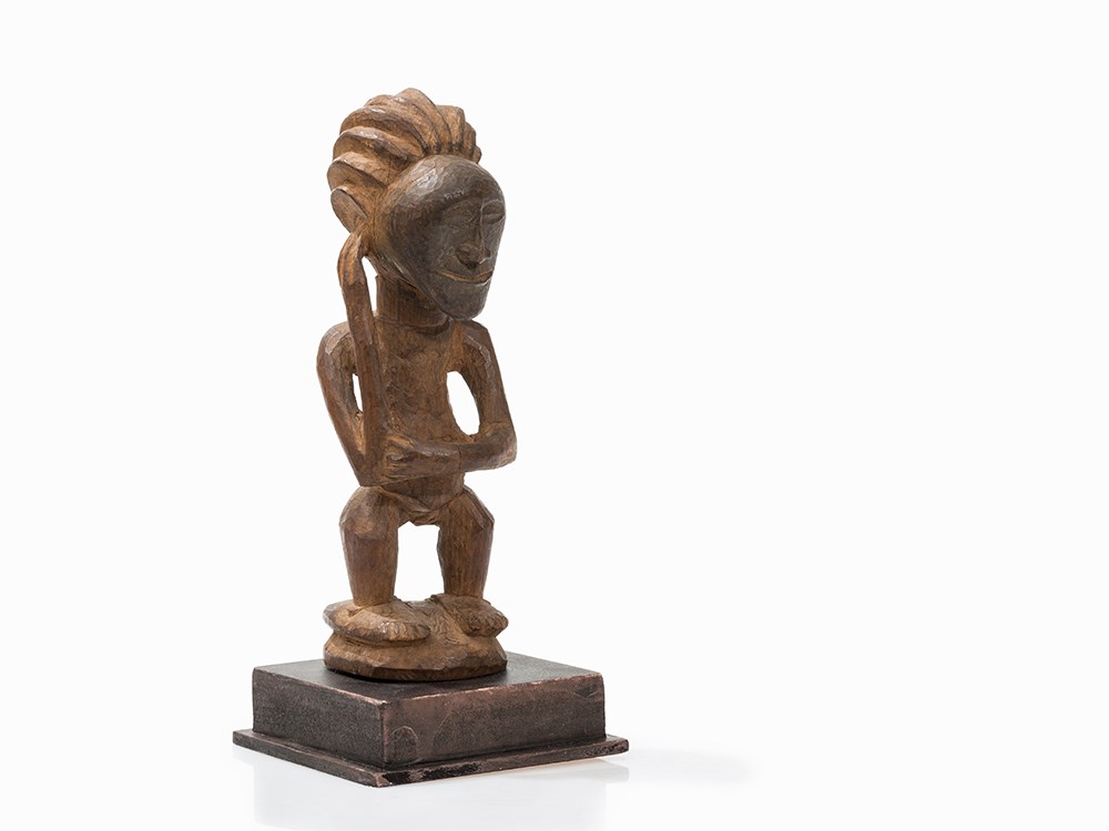 Nsapo-Nsapo, Standing Figure, D. R. Congo  Wood  Nsapo-Nsapo peoples, D. R. Congo Rising from a - Image 6 of 11