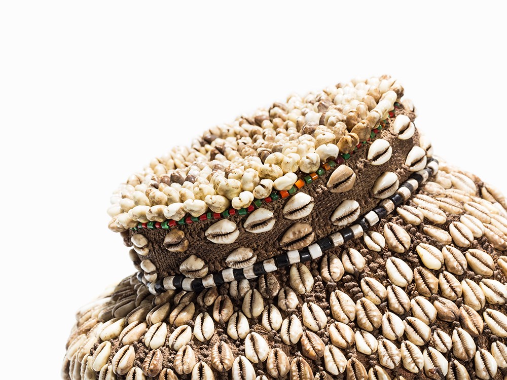 Kuba, ‘Ngady Amwaash’ Mask, D. R. Congo  Wood, glass beads, cowrie shells, raffia, pigment  Bushoong - Image 9 of 11