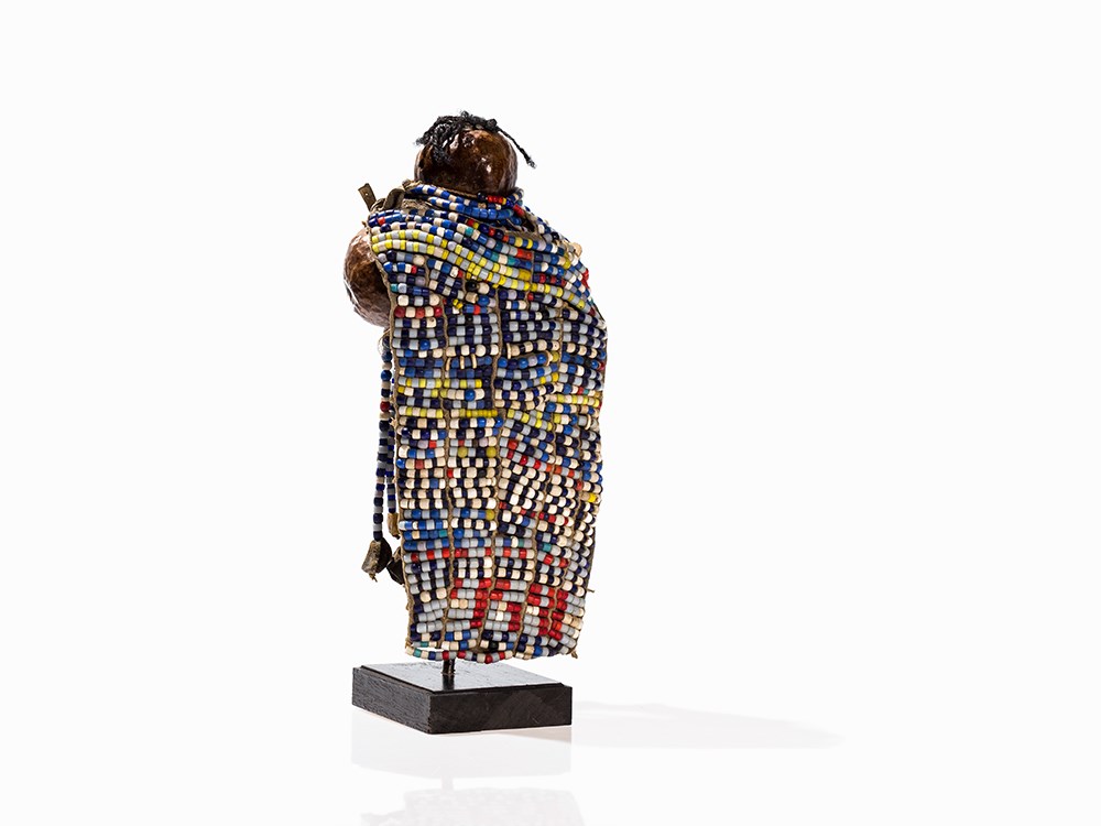 Turkana, Doll ‘Ngide’, Kenya  Palm nut, leather, beads, hair Turkana peoples, Kenya Abstracted - Image 2 of 10