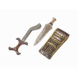Rare Hadendoa Short Sword & Loloke Knife with Scabbard  Iron, wood, brass, copper Hadendoa