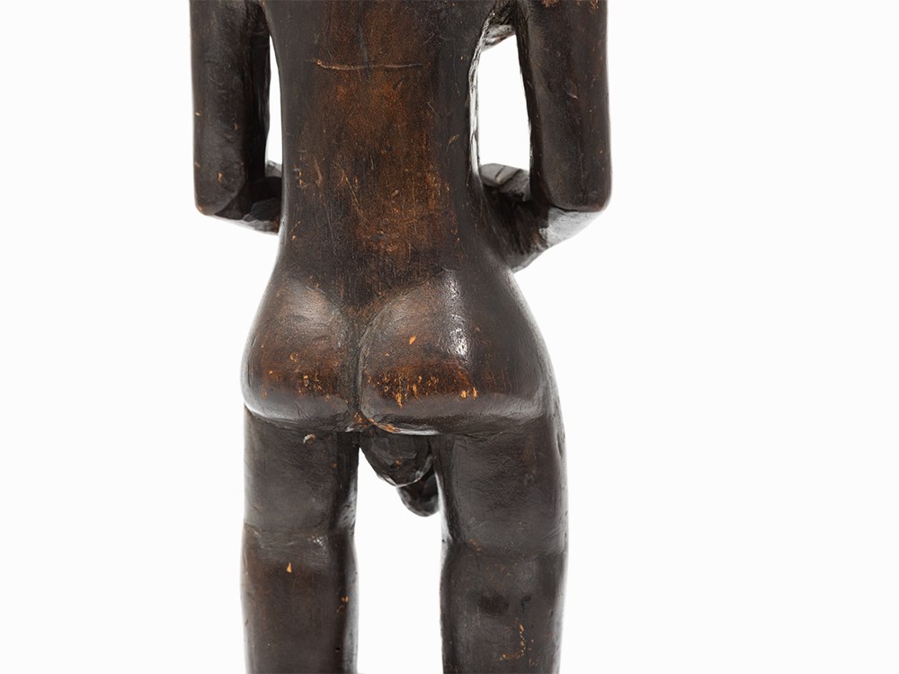 Luba, Male Figure, D. R. Congo, Early 20th C.  Light wood Luba peoples, D. R. Congo, early 20th - Image 9 of 11